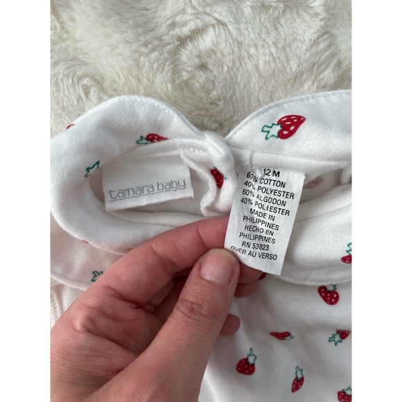Tamara Baby Girl's Strawberry Romper with Collar 12M - Picture 5 of 7